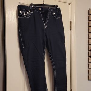 True Religion Dark Denim with White Stitching